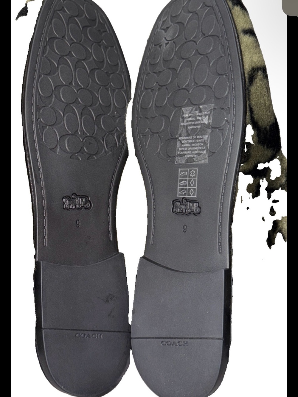 Coach Women’s Signature Shearling Slippers Size 9 in Olive - Picture 5 of 7